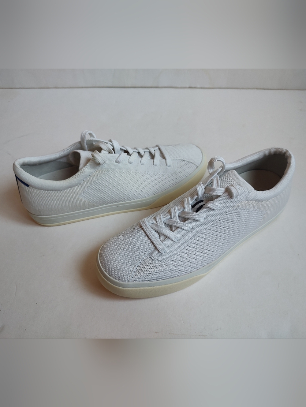 Rothy's Rothys Lace Up Sneakers Bright White Knit Soft Casual Size 8.5 Flexible